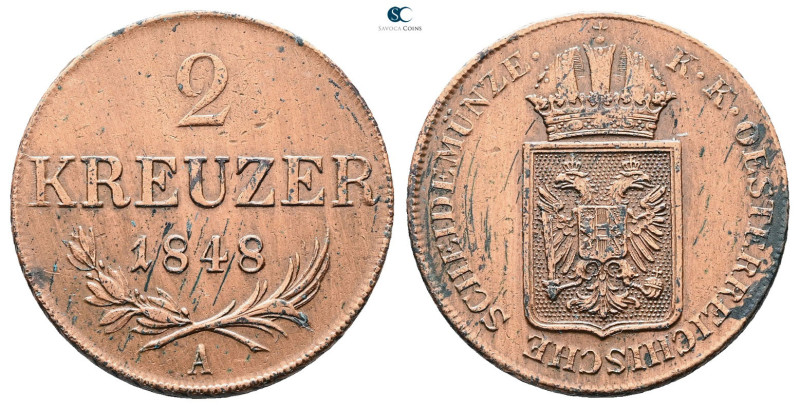 Austria. AD 1848. 
2 Kreuzer 1848

 mm, 16,49 g



Extremely Fine