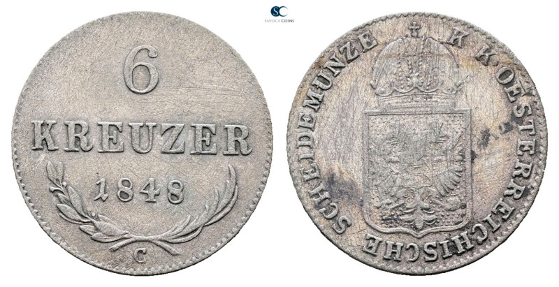 Austria. Prague (Czechia) AD 1848. 
6 Kreuzer 1848 C

 mm, 2,13 g



Very...