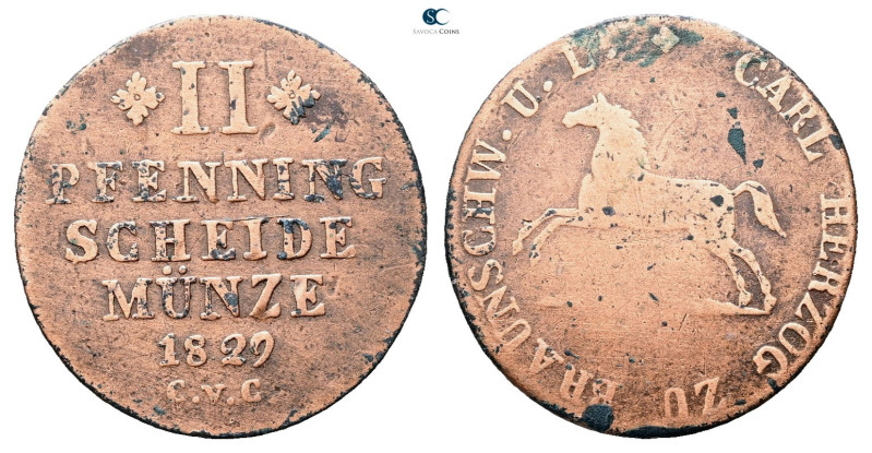 Germany. Braunschweig-Lüneburg-Celle AD 1829. 
2 Pfennig 1829

 mm, 3,98 g
...