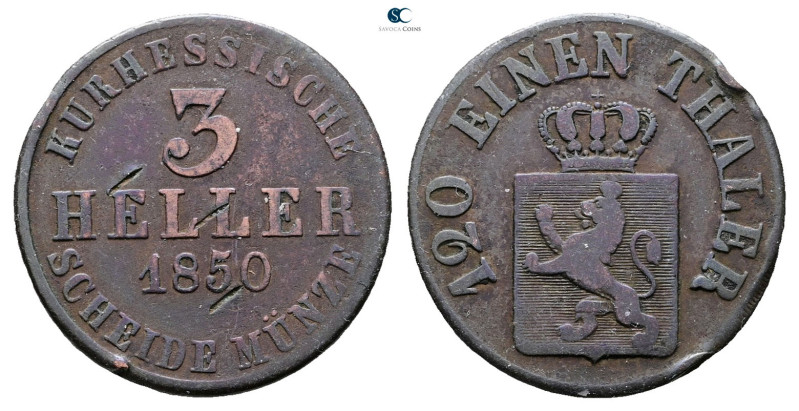 Germany. Hessen AD 1850. 
3 Heller 1850

 mm, 5,24 g



as pictured