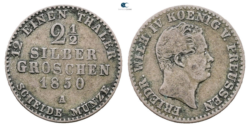 Germany. Preußen AD 1850. 
2 1/2 Silbergroschen 1850 A

 mm, 3,10 g



Ve...