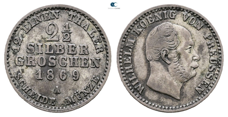 Germany. Preußen AD 1869. 
2 1/2 Silbergroschen 1869 A

 mm, 3,16 g



Ve...