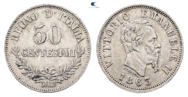 Italy. Milano AD 1863. 
50 Centesimi 1863

 mm, 2,50 g



Good Very Fine