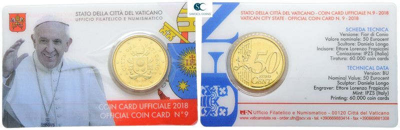 Papal States (Vatican). AD 2018. Coin Card No.9
50 Cent

 mm, 7,8 g



Un...