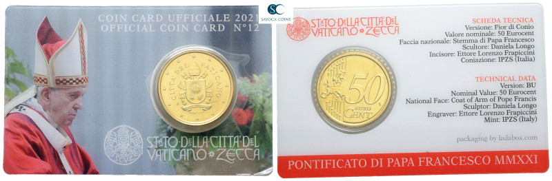 Papal States (Vatican). AD 2021. Coin Card Nr.12
50 Cent

 mm, 7,8 g



U...