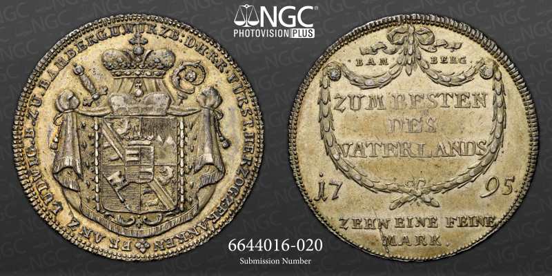 GERMANY: Bamberg. Taler, 1795. NGC AU-55 

 &nbsp; Dav-1939A; Franz Ludwig von E...