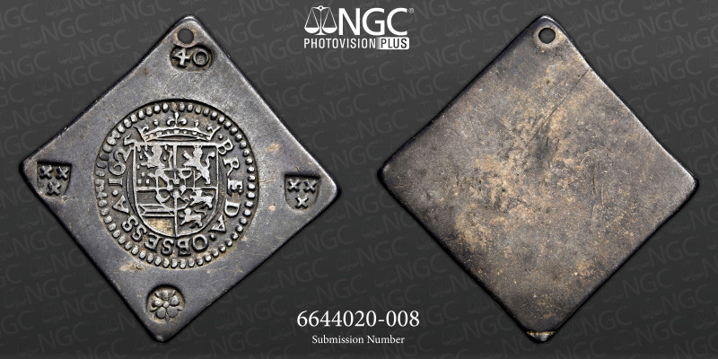 HOLLAND BREDA. 40 STUIVER 1625 - NGC XF-Details Holed 

 &nbsp; Besieged by the ...