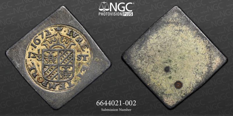 NETHERLANDS GRONINGEN 12 1/2 STUIVER 1672 - NGC VF-35 

 In the Franco-Dutch War...