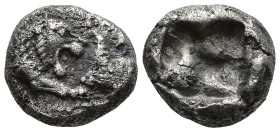 KINGS OF LYDIA. Kroisos (Circa 564/53-550/39 BC). Sardes
1/12 Stater (7.9mm 0.84g)
Obv: Confronted foreparts of lion and bull.
Rev: Incuse square....