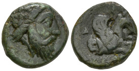 MYSIA. Adramytion. Orontes, Satrap of Mysia (circa 357-352 BC).
AE Bronze (112.3mm 1.4g)
Obv: Bearded head right, wearing satrapal headdress.
Rev: ...