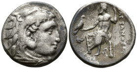 KINGS OF MACEDON. Alexander III ‘the Great’ (336-323 BC). Struck under Kalas or Demarchos, circa 325-323 BC. Abydos mint.
AR Drachm (17.6mm 4g)
Obv:...