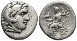 KINGS of MACEDON. Alexander III ‘the Great’ (336-323 BC). Uncertain mint
AR Drachm (17.1mm 3.93g)
Obv: Head of Herakles to right, wearing lion's ski...
