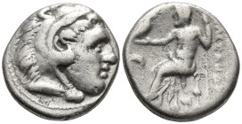 KINGS of MACEDON, Alexander III 'the Great' (Circa 336-323 BC).
AR Drachm (16.6mm 4.2g)
Obv: Head of Herakles to right, wearing lion skin headdress....