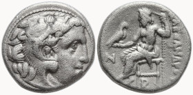 KINGS OF MACEDON. Alexander III ‘the Great’ (336-323 BC). struck under Antigonos I Monophthalmos, circa 310-301. Kolophonmint
AR Drachm (16.5mm 4g)
...