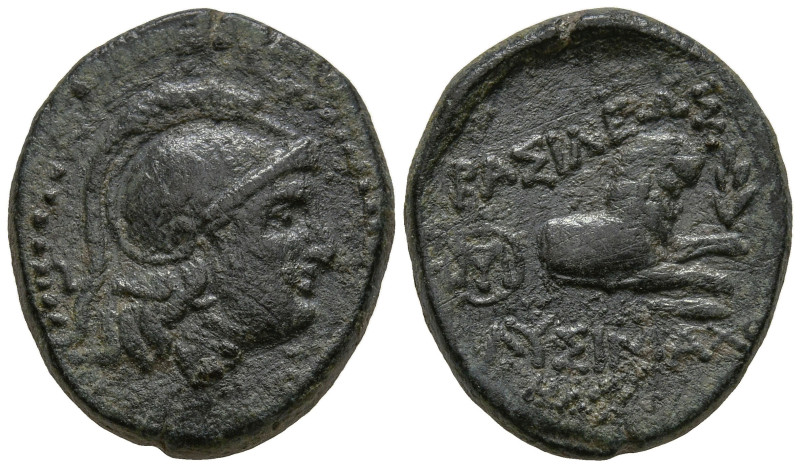 KINGS of THRACE. Lysimachos (305-281 BC). Lysimacheia.
AE Bronze (14.7mm 2.17g)...