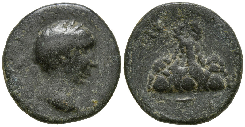 CAPPADOCIA. Caesarea. Trajan (98-117 AD)
AE Bronze (17.3mm 3.23g)
Obv:Laureate...