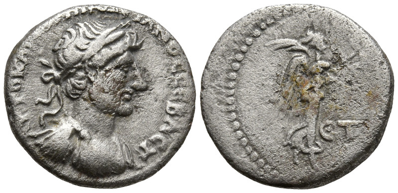 CAPPADOCIA. Caesarea. Hadrian (117-138 AD).
AR Hemidrachm (14mm 1.7g)
Obv: AYT...