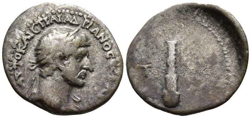 CAPPADOCIA. Caesarea. Hadrian (117-138 AD)
AR hemidrachm (15mm 1.48g)
Obv: Lau...