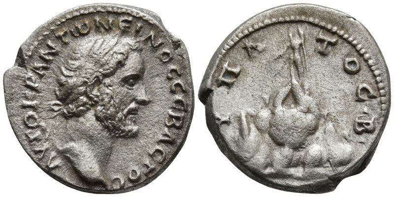 CAPPADOCIA. Caesarea. Antoninus Pius (138-161 AD)
AR Drachm (18mm 3.52g)
Obv: ...