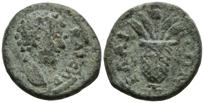 AEOLIS. Elaia. Lucius Verus (147-161 AD)
AE Bronze (15.6mm 2.56g)
Obv: ΛΟΥΚΙΟϹ...