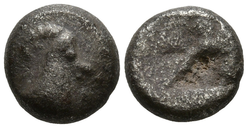 IONIA. Ephesos (?). (4th-3rd centuries BC).
AR Obol (8.1mm 0.88g)
Obv: Head of...