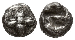 IONIA. Ephesos. (Circa 550-500 BC)
AR 1/48 Stater (5mm 0.21g)
Obv: Bee
Rev: Quadripartite incuse square.
Karwiese Series III; SNG Kayhan 1221.