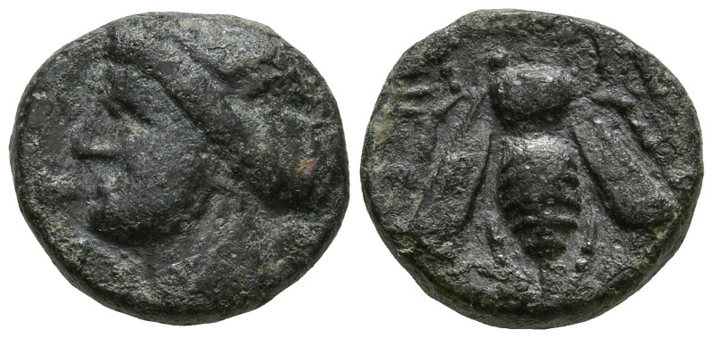 IONIA. Ephesos. (Circa 375-325 BC)
AE Bronze (10.2mm 1.19g)
Obv: Female head l...