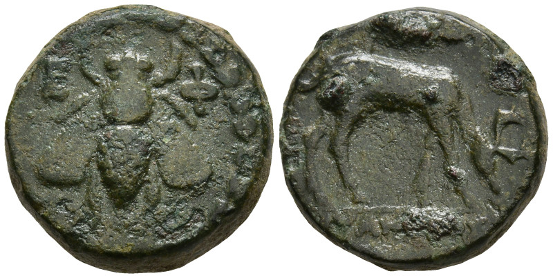 IONIA. Ephesos. (Circa 190-150 BC)
AE Bronze (1.1mm 4.49g)
Obv: E-Φ Bee.
Rev:...