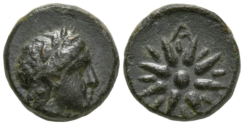 MYSIA. Gambrion. (4th century BC).
AE Bronze (10.5mm 1.15g)
Obv: Laureate head...