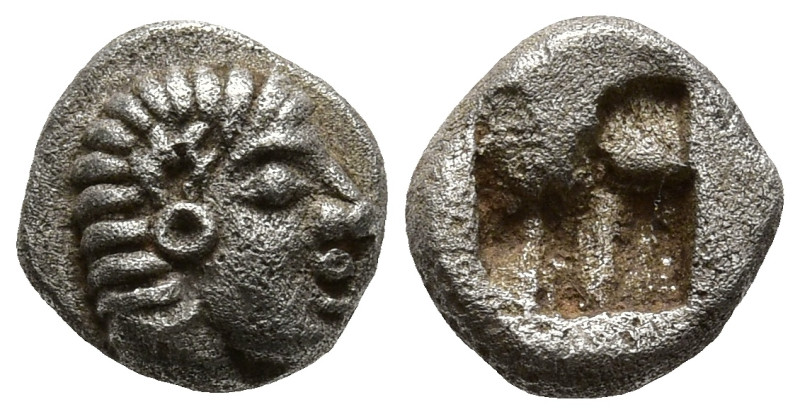 IONIA. Kolophon. (Circa 530/25-500 BC)
AR Hemiobol (6.7mm 0.41g).
Obv: Archaic...