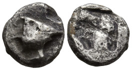 MYSIA. Kyzikos. (Circa 600-550 BC)
AR Obol (8.1mm 0.63g)
Obv: Head of tunny right
Rev: Incuse square punch.
Von Fritze II 2; SNG France -; cf. SNG...