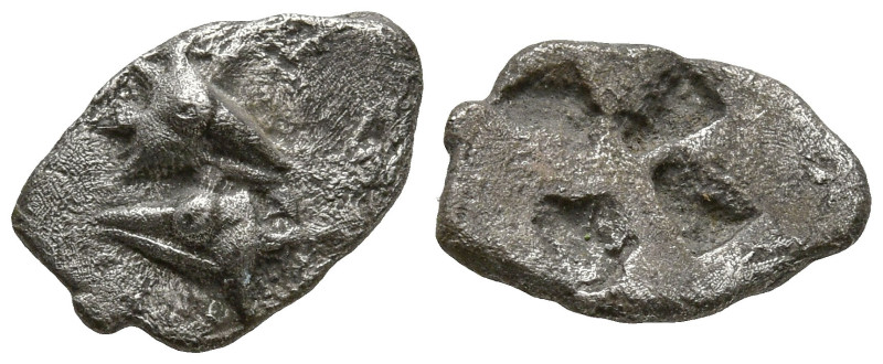 MYSIA. Kyzikos. (Circa 550-500 BC).
AR Hemiobol (6.9mm 0.47g).
Obv: Head of a ...