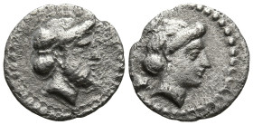CILICIA. Nagidos. (Circa 400-380 BC)
AR Obol (10.4mm 0.5g)
Obv: Head of Aphrodite right; N to left.
Rev: Laureate and bearded head of Dionysos righ...