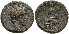 CAPPADOCIA. Tyana. Antoninus Pius (138-161 AD)
AE Bronze (23.2mm 8.77g)
Obv: Laureate head of Antoninus Pius, right
Rev: Turreted Tyche seated, lef...