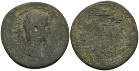 ASIA MINOR. Uncertain Augustus. (27 BC-14 AD).
AE Bronze (30.2mm 11.29g)
Obv: AVGVSTVS, bare head to right
Rev: Large CA in linear circle; all with...