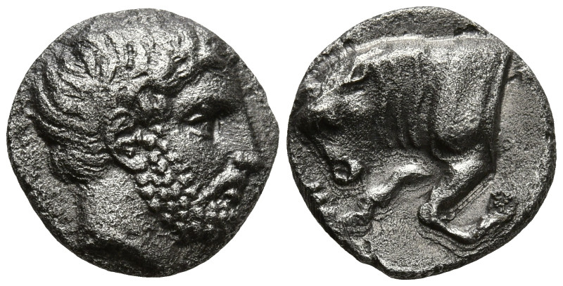 CARIA. Uncertain ('Mint E'). (Circa 380-340 BC)
AR Diobol (11.8mm 1.48g)
Obv: ...