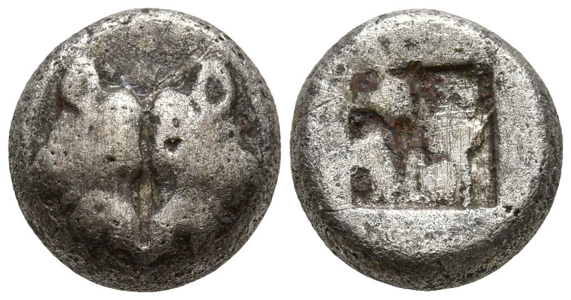 LESBOS. Uncertain mint. (Circa 500-450 BC).
BI 1/12 Stater (9.6mm 1.34)
Obv: C...