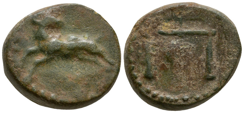 SYRIA, Uncertain. (3rd century AD)
AE Hemiassarion (14.4mm 3.19g)
Obv: Ram lea...