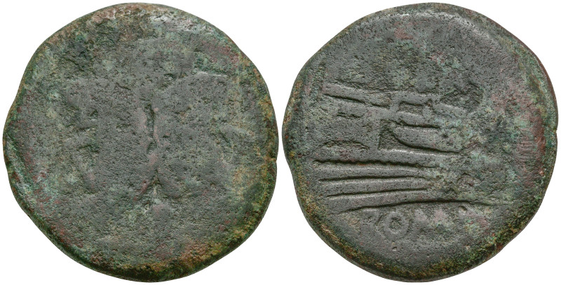 Anonymous. After 211 BC . Rome.
AE Bronze (30.9mm 19.15g)
Obv: Laureate head o...