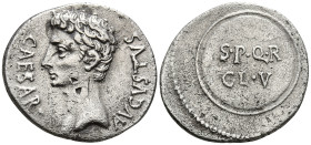Augustus (27 BC-14 AD). Uncertain mint in Spain (Colonia Caesaraugusta?), circa 19-18 BC.
AR Denarius (19mm 3.52g)
Obv: CAESAR AVGVSTVS. Bare head o...