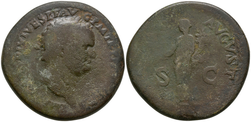 Titus (79-81 AD). Flavian Latin mint in Thrace
AE Sestertius (35.6mm 23.99g)
O...