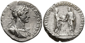 Hadrian (117-138 AD). Rome. August-December 117
AR Denarius (18.1mm 3.31g)
Obv: IMP CAES TRAIAN HADRIAN OPT AVG GER DAC. Laureate and cuirassed bust...