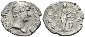 Hadrian (117-138 AD). Rome
AR Denarius (17mm 3.29g)
Obv: HADRIANVS AVG COS III P P. Bare head to right
Rev: SALVS AVG. Salus standing to right, fee...