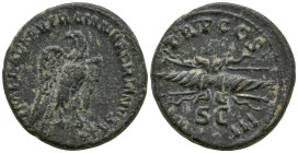 Hadrian (117-138 AD). Rome
AE Semis (18.6mm 3.22g)
Obv: IMP CAESAR TRAIAN HADRIANVS AVG. Eagle standing to left, head to right, with wings displayed...