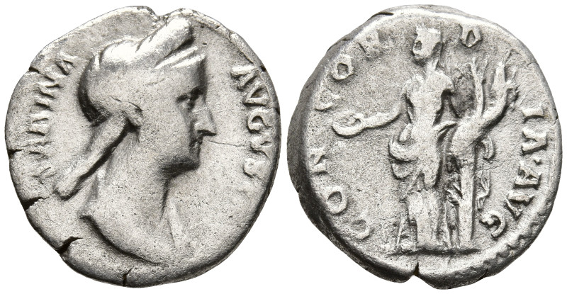 Sabina, wife of Hadrian (128-136/7 AD). Rome
AR Denarius (17.1mm 3.26g)
Obv: S...