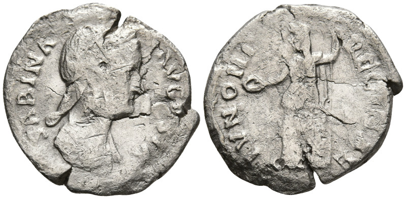 Sabina, Augusta (128-137 AD). Rome
AR Denarius (18.4mm 2.8g)
Obv: SABINA AVGVS...