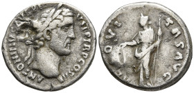 Antoninus Pius (138-161 AD). Rome.
AR Denarius (17.1mm 3.22g)
Obv: ANTONINVS AVG PIVS P P TR P COS III. Laureate head right.
Rev: AEQVITAS AVG. Aeq...
