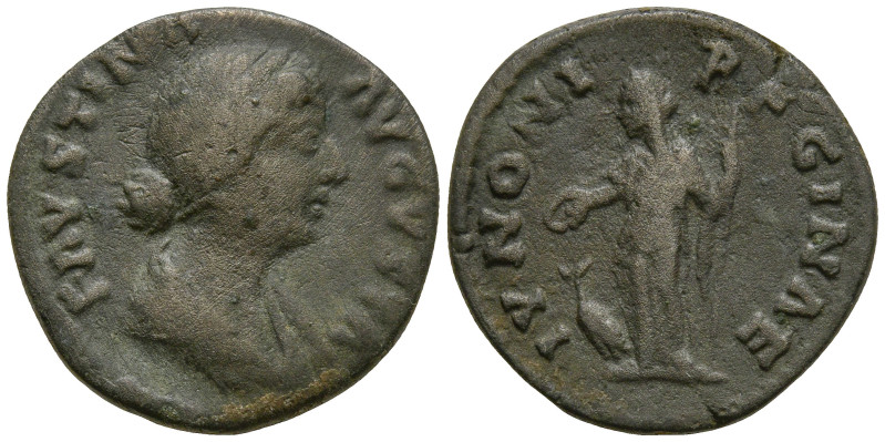 Faustina II (147-175 AD). Rome
AR Denarius (17.5mm 2.66g)
Obv: FAVSTINA AVGVST...