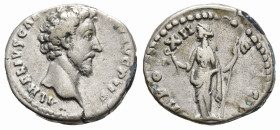 Marcus Aurelius, as Caesar (139-161 AD). Rome
AR Denarius (17.1mm 2.95g)
Obv: AVRELIVS CAESAR AVG PII F. Bare head of Marcus Aurelius to right.
Rev...