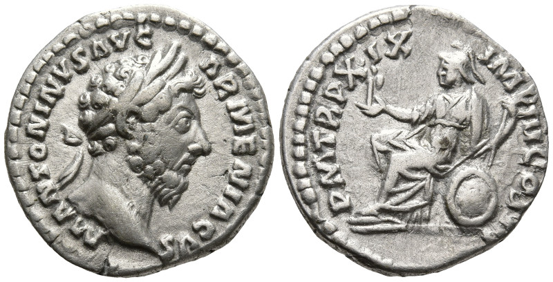 Marcus Aurelius (161-180 AD). Rome
AR Denarius (18.4mm 3.7g)
Obv: M ANTONINVS ...